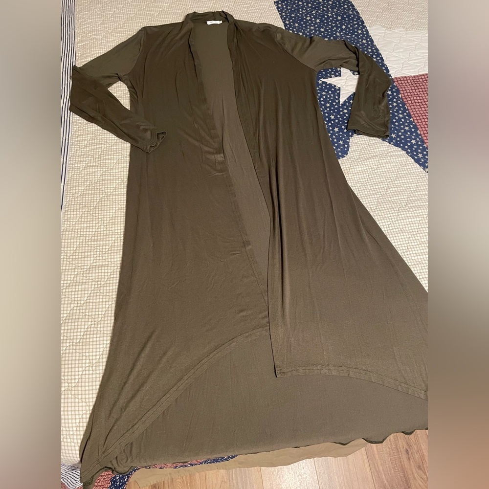 Cardigan , olive green, Lg.